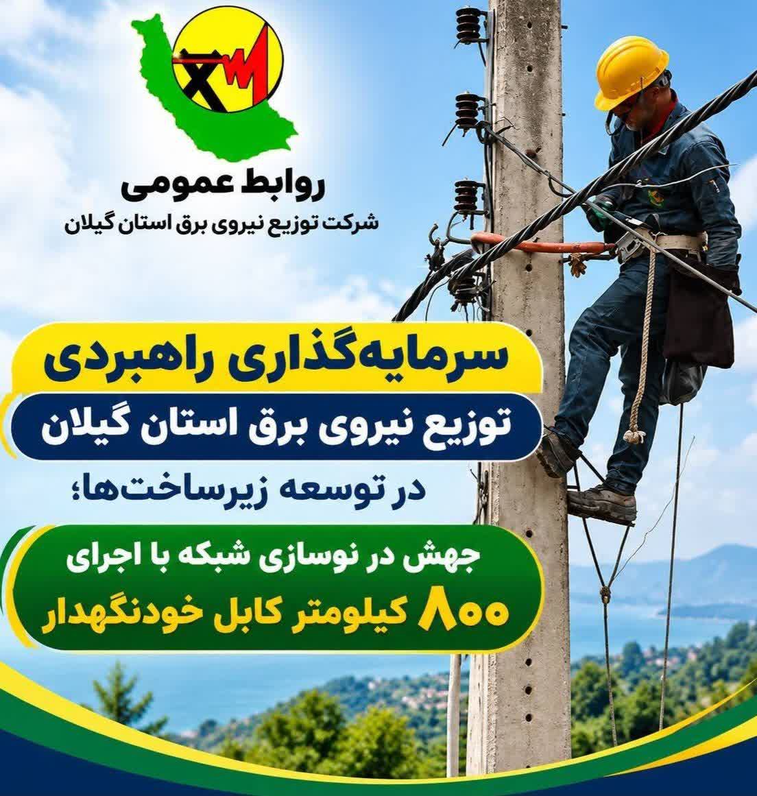 جهش در نوسازی شبكه با اجرای ۸۰۰ كیلومتر كابل خودنگهدار»